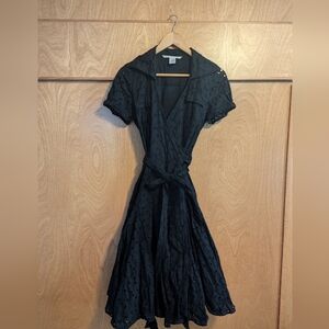 BlackCotton Diane Von Furstenberg Size 6 Dress
